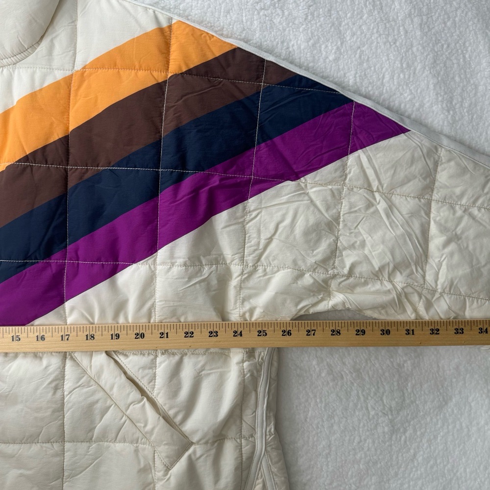Free People x Hatch Multicolored Ivory Chevron Combo Maternity Puffer Jacket S - Picture 3 of 16